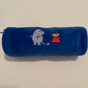 Moomin And Lille My Soft Pencil Holder Embroidered Blue Red Finland 8x3.5”